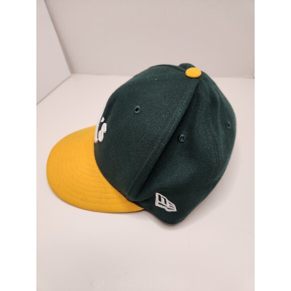 New Era Oakland A's Hat Cap Fitted Men's 7 1/8 MLB Baseball Green 59Fifty - Picture 2 of 5